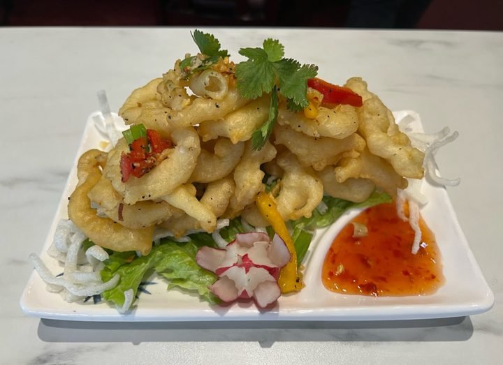 Crispy grilled salt and pepper squid
