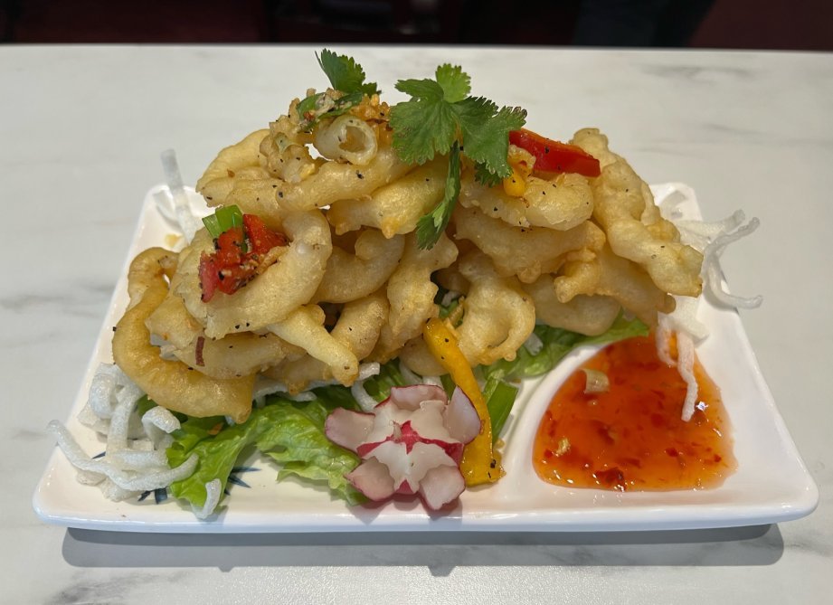 Crispy grilled salt and pepper squid